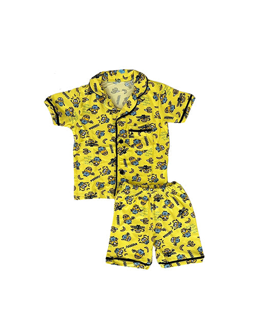 Minion Printed Kids Shirt with Shorts Night Suit Set