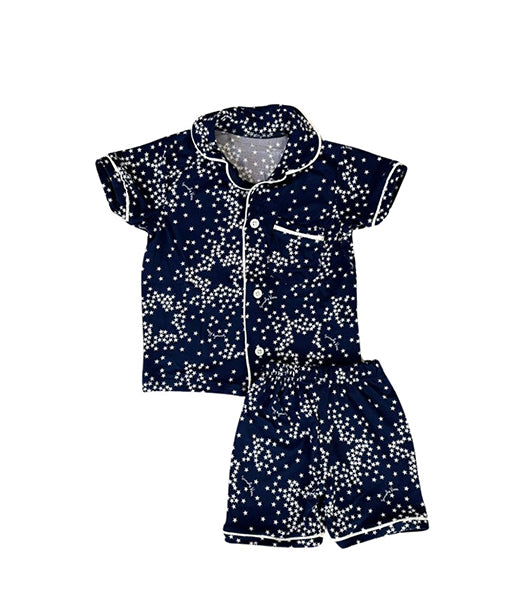 Star Pattern Kids Shirt with Shorts Night Suit Set